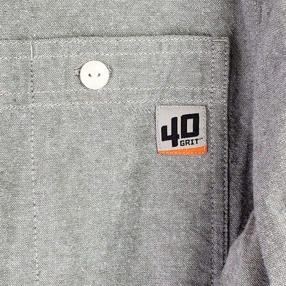 Duluth Trading Co Shirt Men's Medium Gray 40 Grit Long Sleeve Button Up Flannel - Picture 6 of 9